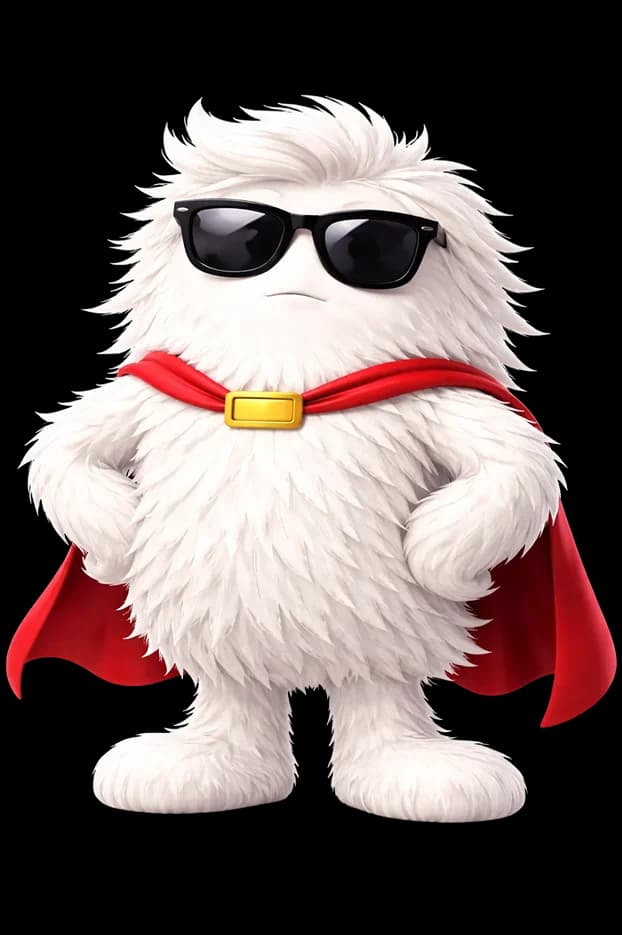 White cool Erny with sunglasses